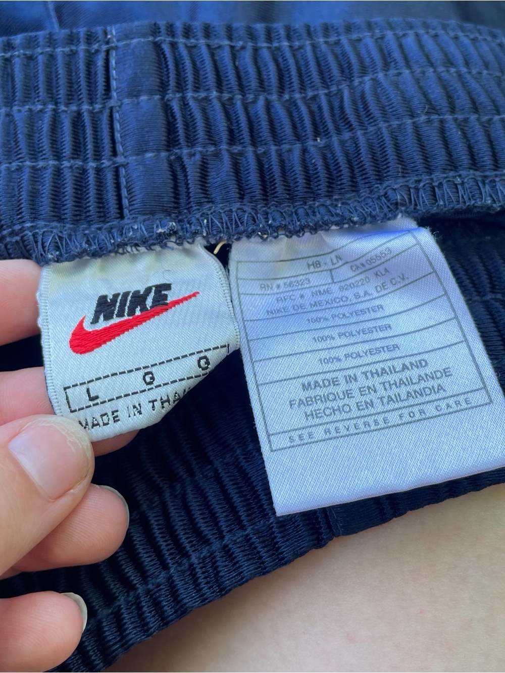 Vintage 90s navy blue Nike dazzle tear away track pants size large - Picture 5 of 5